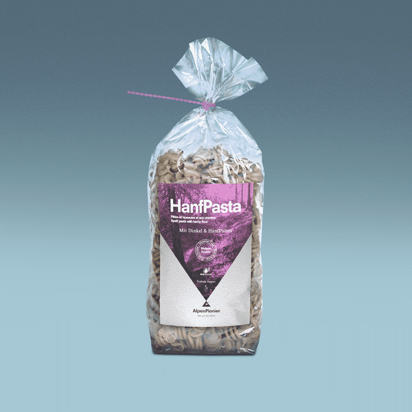 Die Hanfpasta von AlpenPionier. Pasta mit Dinkel & Hanfpulver